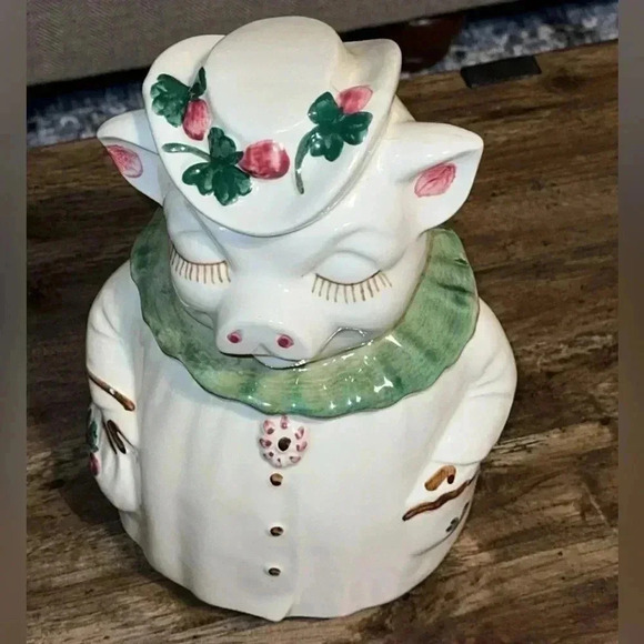 VTG Shawnee Pottery Winnie Clover Cookie Jar, Collectible, Rare, Ceramic Pig,HTF - Picture 7 of 16